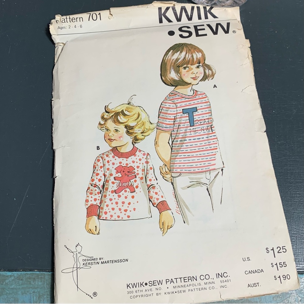 Kwik Sew Kids Sewing Pattern from the 70s